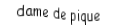 Je suis une carte à jouer. Je viens directement après le valet, je suis noir mais pas de trefle.